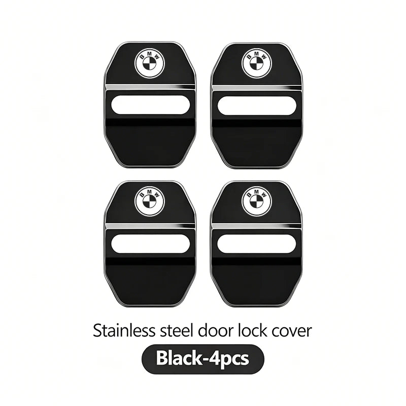 4Pcs Zinc Alloy  Car Door Lock Buckle Protection Cover Anti-Collision Shock Absorbing Cushion Stickers For BMW G80 G06 G07 G42 G