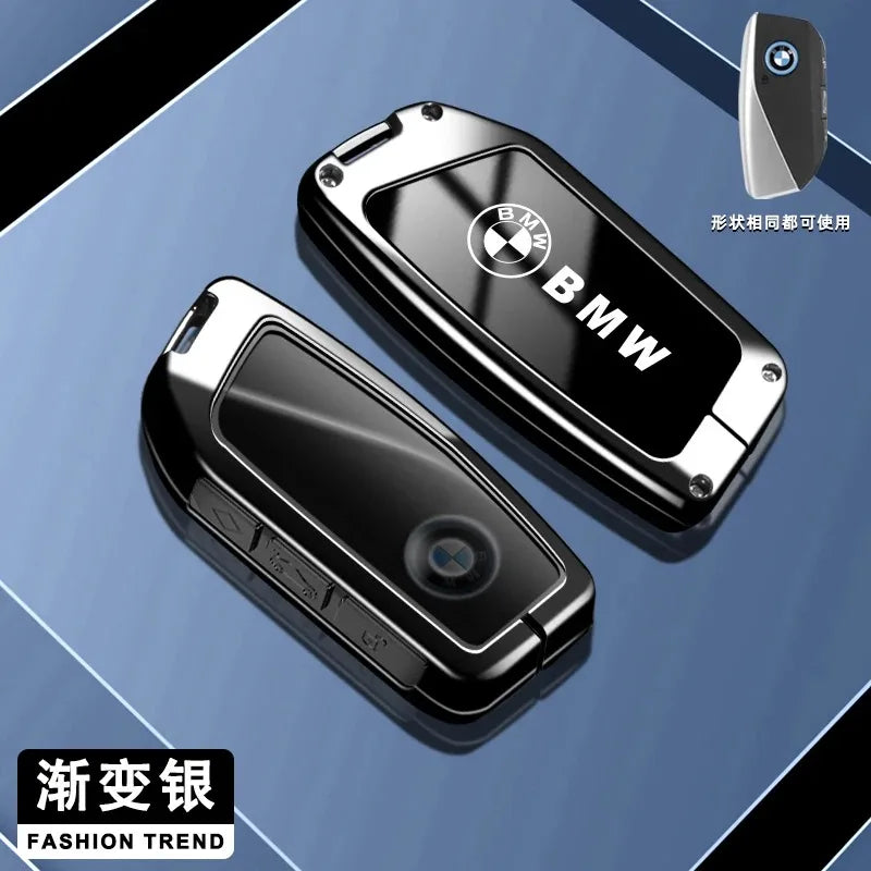New Metal Car Key Case Cover Shell Fob For BMW i7 X7 G07 LCI iX I20 X1 U11 7 Series G70 G09 XM U06 G81 M3 2023 Protector Keyless