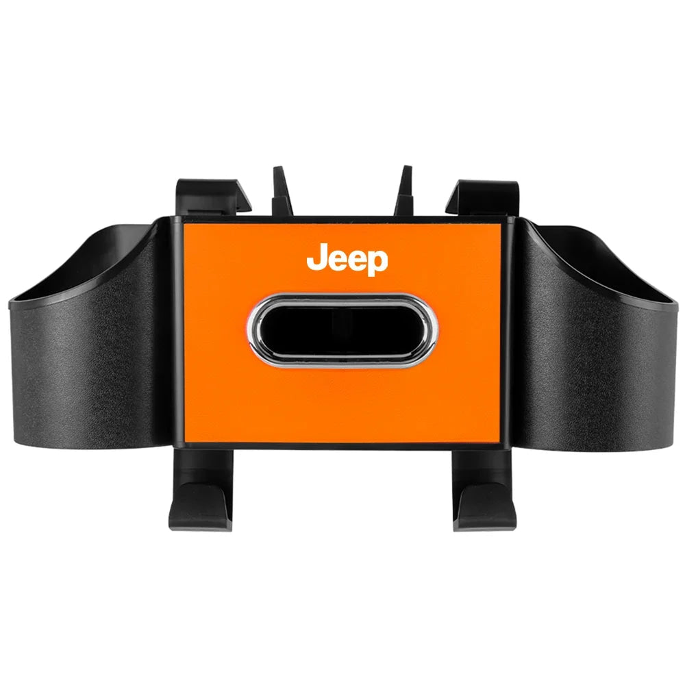 Car Backseat Tissue Organizer Cup Holder Accessories For Jeep Wrangler Renegade Compass Gladiator Cherokee Grand Patriot Libert