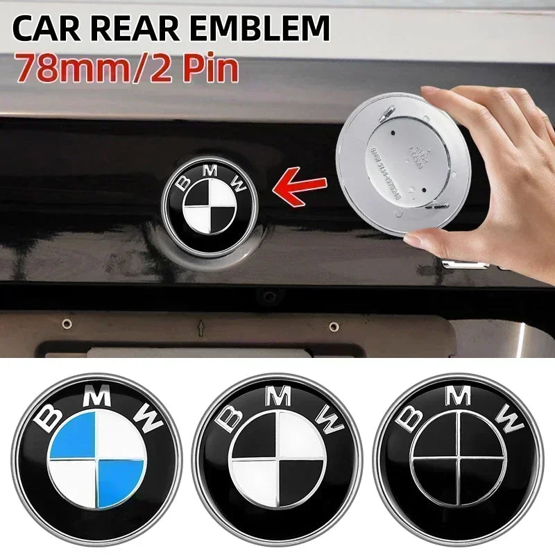 1pcs 78mm 51141970248 Car Emblem Reartrunk Logo Badge Styling Accessories for BMW E66 E53 X5 E46 E39 E38 E90 E60 E36 F30 F20 F10