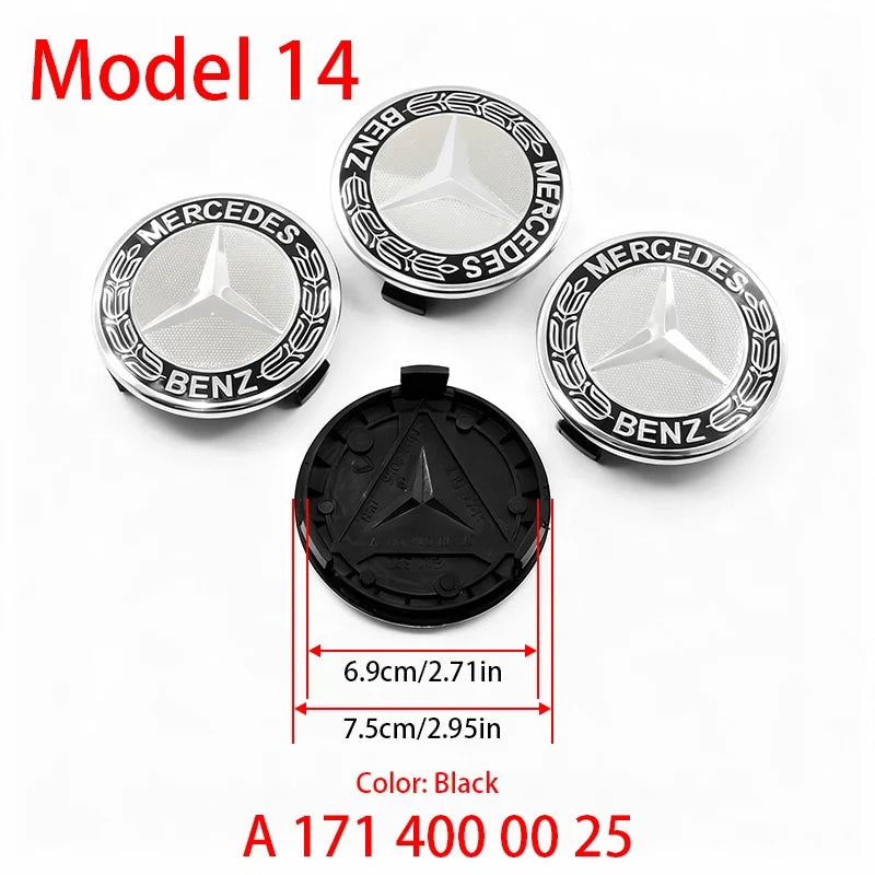 4Pcs 60mm 75mm Car Wheel Center Hub For Mercedes Benz AMG class W205 W203 GLC GLK W206 W220 W211 A180 Cap Rim Cover Accessories