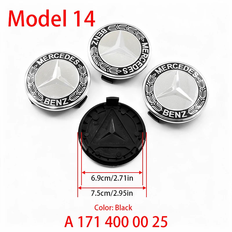 4Pcs 60mm 75mm Car Wheel Center Hub For Mercedes Benz AMG class W205 W203 GLC GLK W206 W220 W211 A180 Cap Rim Cover Accessories