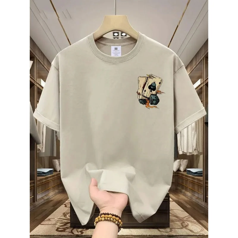 The latest 100% classic printed loose-fitting short-sleeved shirt is a high-quality top suitable for both men and women.