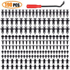 190pcs Car Retainer Clips 6 Size Plastic Fasteners Kit Auto Trim Panel Clip Mixed Car Body Bumper Rivet Set