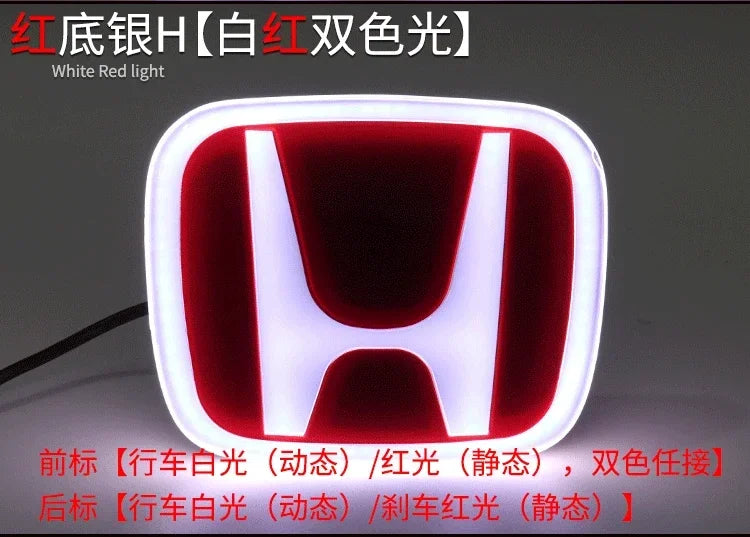 For Honda Accord Civic Odyssey CRV Inspire Amaze Vezel PMMA LED Car Emblem Sticker Front Rear Trunk Light Badge Accessories