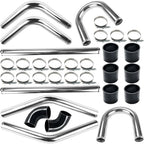 2 Inch Universal Turbo Intercooler Piping +Silicone Coupler + Clamp Kit Aluminum