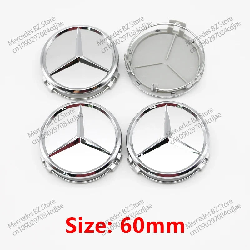 4pcs 56mm 75mm Car Wheel Center Hub Caps Cover Auto Accessories Mercedes Benz Amg C180 C200 C260 W108 W124 W126 W140 W168 W176