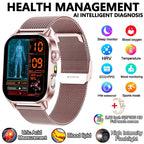 2026 New Model Uric Acid & Lipid Health Analysis Smart Watch Men ECG+PPG Bluetooth Call 2.01-inch Flashlight Smartwatch Women