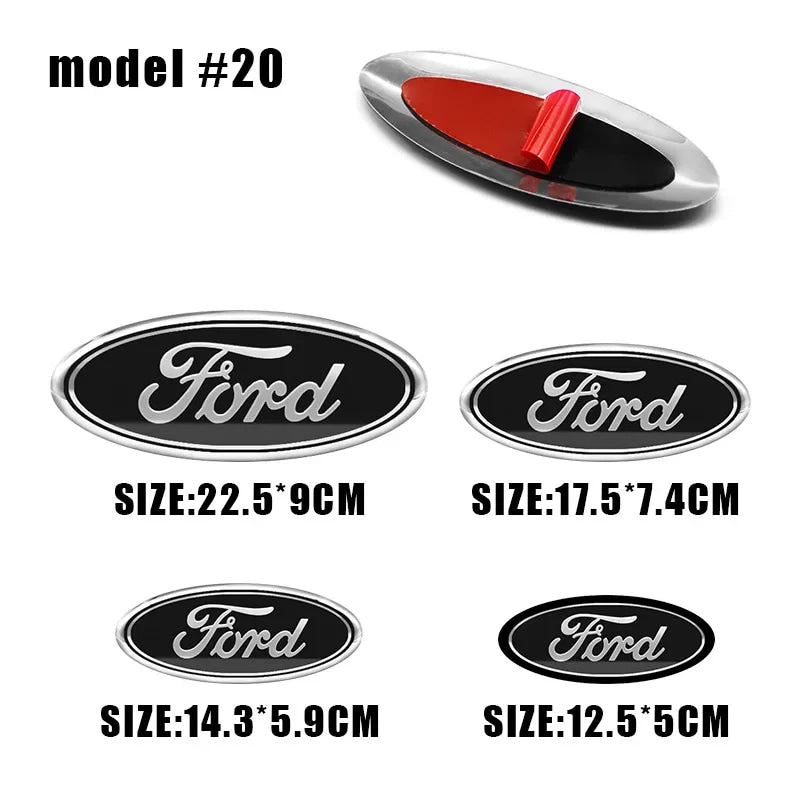 Car Front Grille Emblem Rear Trunk Logo Badge For Ford Fiesta Focus 2 3 Mondeo Edge Ranger Fusion Kuga S-MAX Transit Accessories