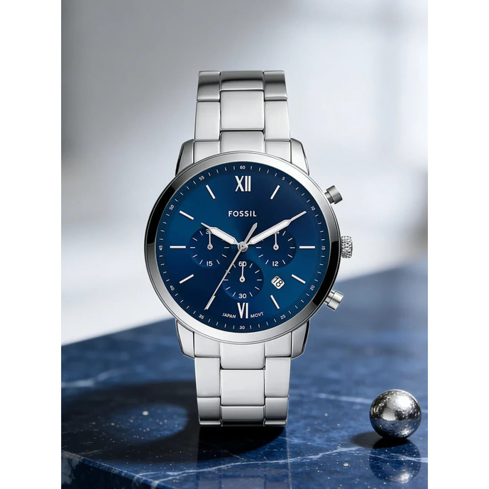 FOSSIL FS5792 Mens Quartz Watch 44mm Blue Sunray Dial Stainless Steel Chronograph Sport Business Wristwatch Relogio Masculino