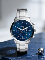 FOSSIL FS5792 Mens Quartz Watch 44mm Blue Sunray Dial Stainless Steel Chronograph Sport Business Wristwatch Relogio Masculino