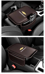 Car Armrest Cushion Leather Arm Rest Box Pad With Storage Bag For Chevrolet Corvette Montana TrailBlazer Silverado Traverse Bolt