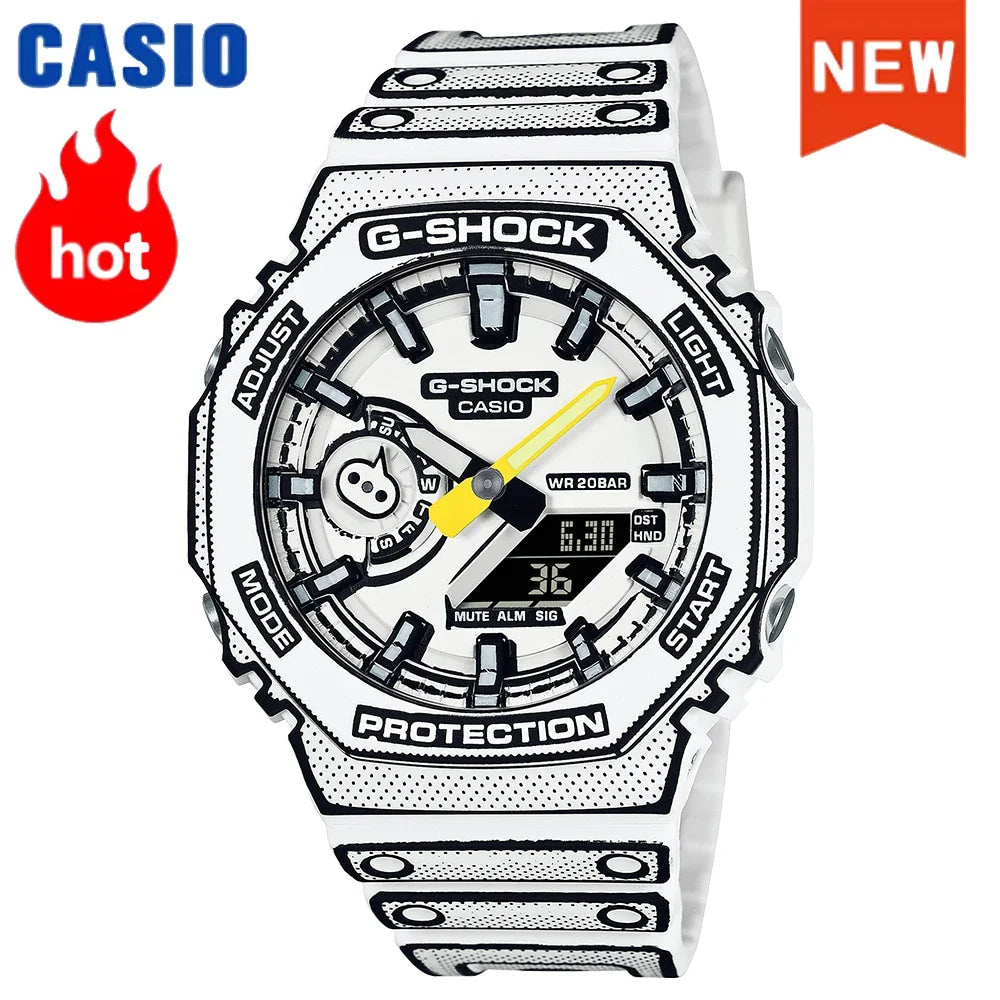 2026 Casio GA-2100 series men's watch Flame Inside trendy sportsmultifunctional fashion anti-shock color disc watch G-SHOCK