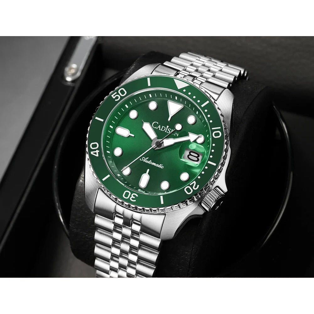 CADISEN New Luminous Men Mechanical Wristwatches Ceramic Bezel Sapphire Glass Automatic Watch Men Relogio Masculino