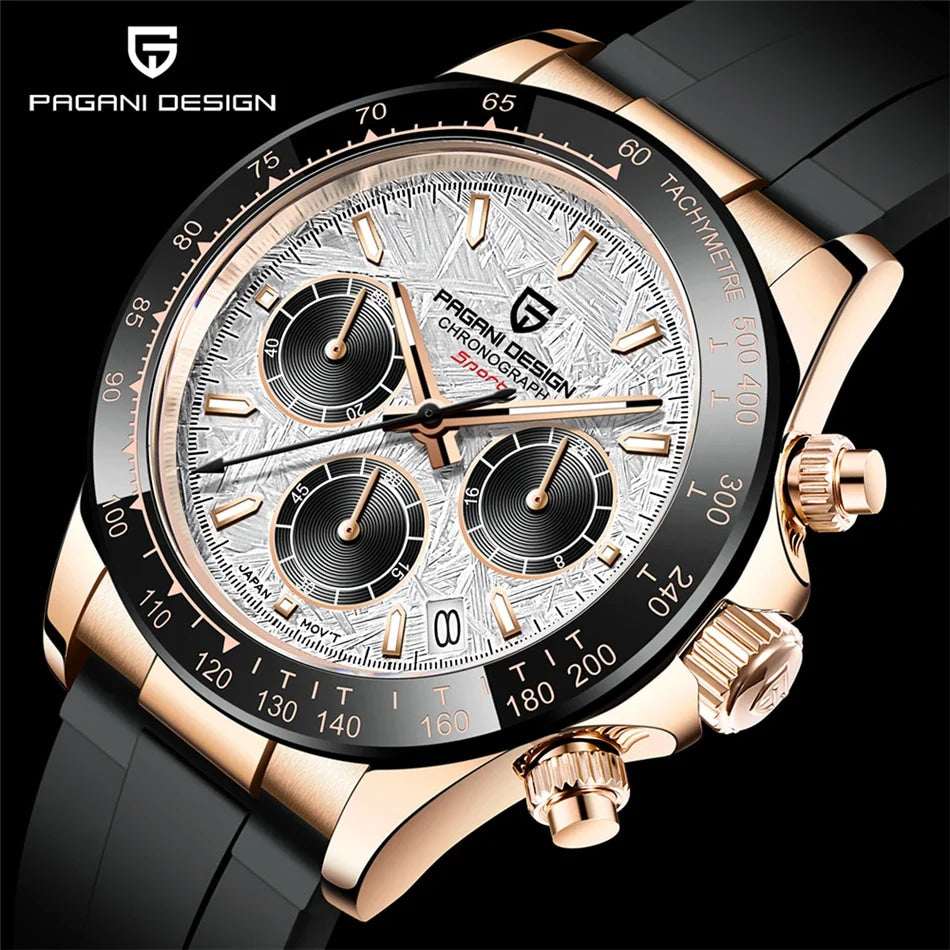 40mm New V2 PAGANI DESIGN Classic fashion Men Quartz Watches Sapphire Retro Chronograph Stainless Steel Waterproof Watch for Men