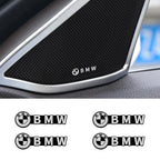 4Pcs Aluminum 3D Speaker Audio Emblem Sticker Decals For BMW M 3 4 5 7‑Series F10 F30 G20 G22 G23 G26 G30 G32 X1