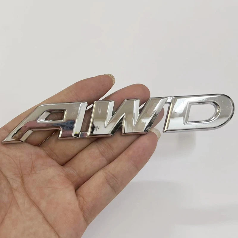 3D Metal AWD Letters Stickers Car Rear Trunk Fender Badge Sticker For Honda CRV HRV Toyota Highlander Car Styling Accessories