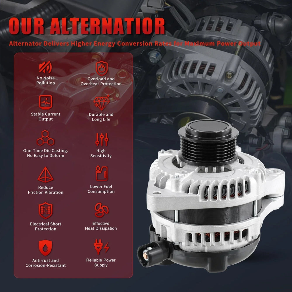 OE#104210-1240 12V 130A 6PK Alternator For Honda Accord Pilot Odyssey 3.5L V6 2011-2015