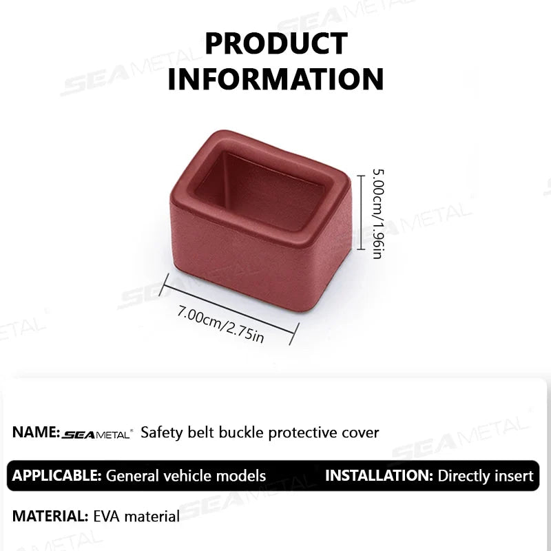 SEAMETAL Car Seat Belt Buckle Cover Anti Scratch Seatbelt Button Protector Seat Belt Protection Cover Car Interior Accessories