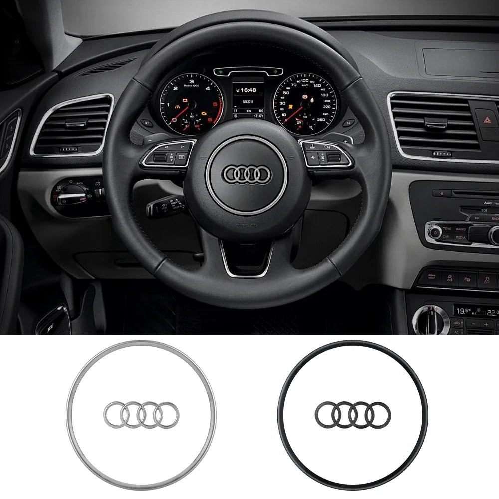 Car Logo Steering Wheel Frame Trim Replacement Cover For AUDI A6L 2016-2018  Q5 Q3 2013-2018 Q7 A7 2011-2016 A3 A4L A5 2014-2016