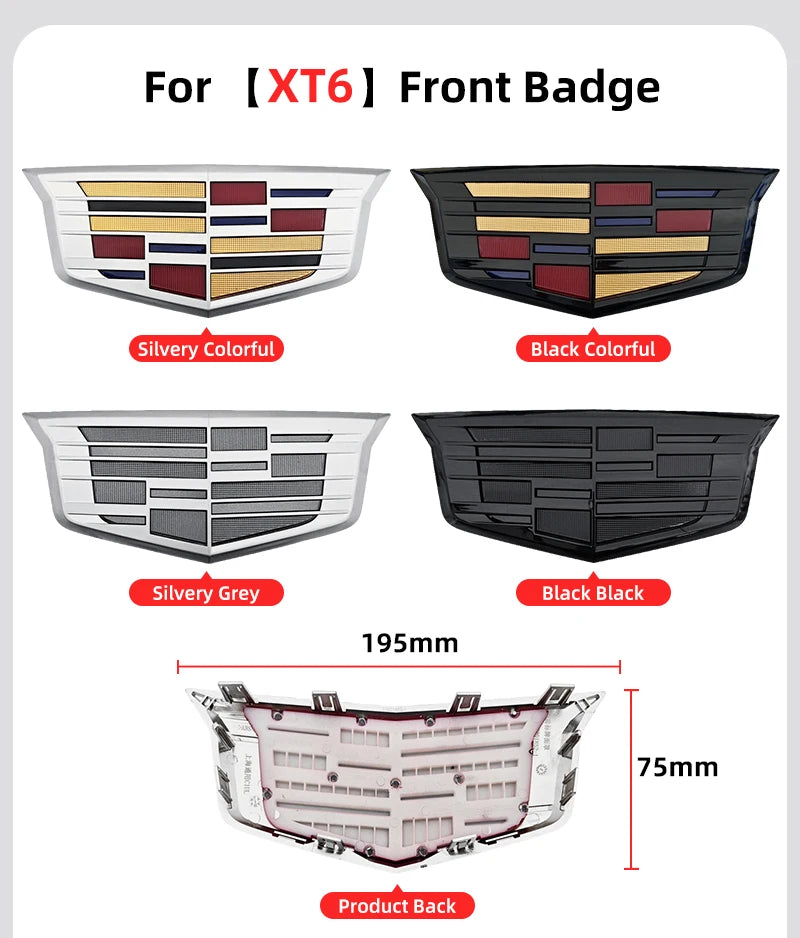 1pcs 3D ABS Car Front Grille Center Emblem Badge Rear Trunk Sticker Accessories For Cadillac CT4 CT5 CT6 XT4 XT5 XT6 XTS ATS