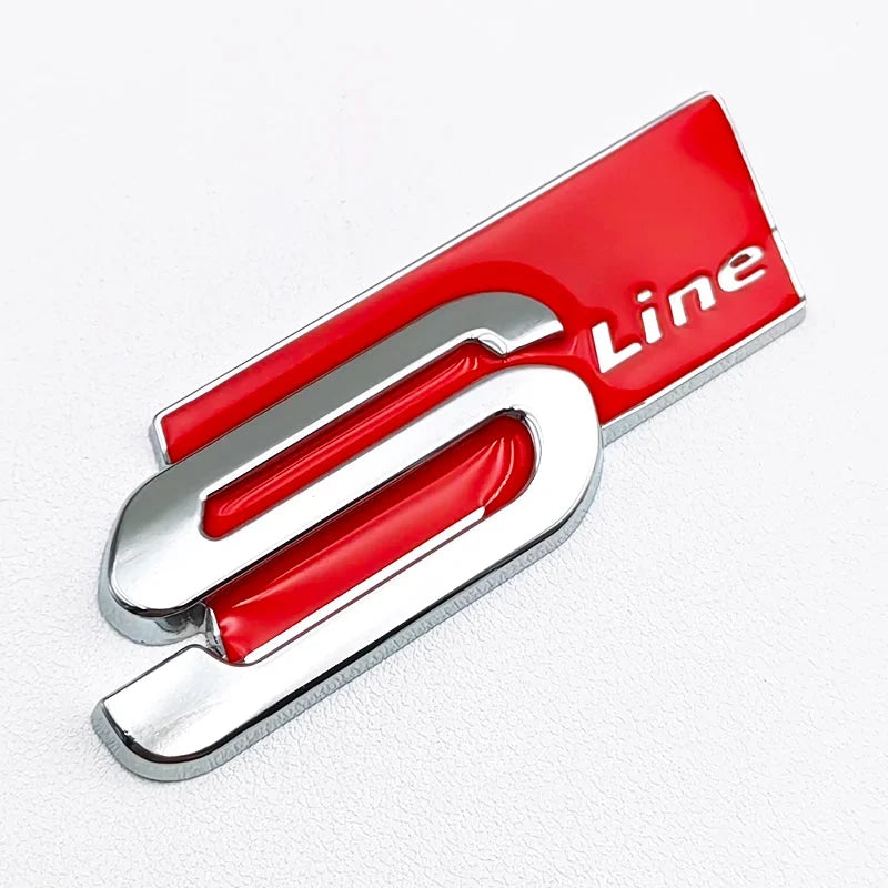 3D Metal S LINE Logo Styling Emblem Car Decal Badge For Audi Sline A1 A3 A4 A5 A7 Q2 Q5 Q7 TT SQ5 SQ7 B6 B7 Sticker Accessories