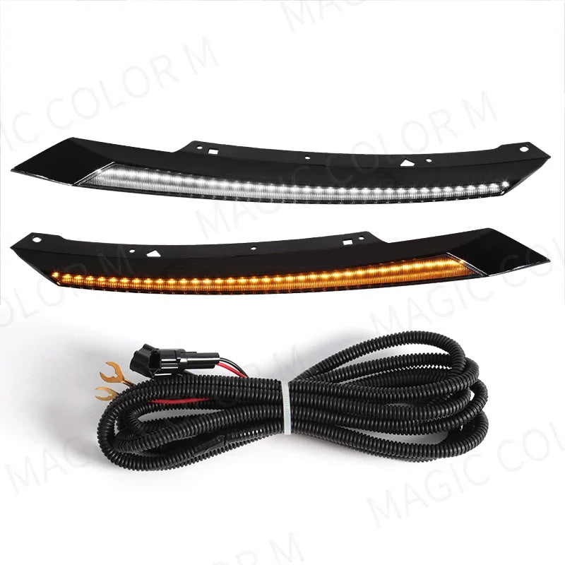 DRL For Honda Civic 2016 2017 2018 2019 2020 LED Headlight Eyebrow Daytime Running Light Dynamic Turn Signal Lamps 3 Colors 12V