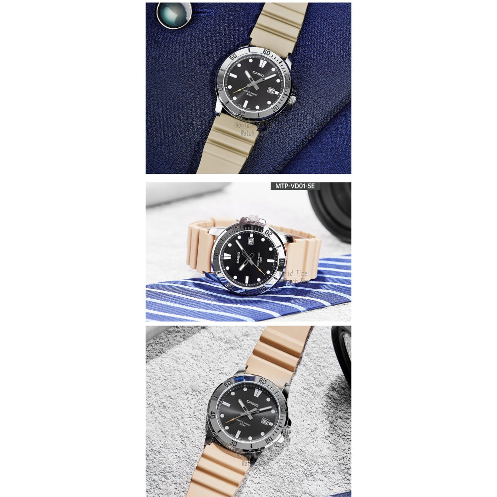 Casio watch for men business fashion resin strap atmospheric waterproof  MTP-VD01-1E