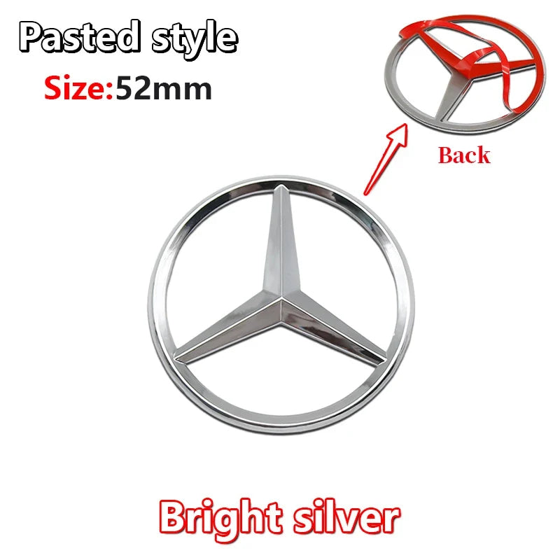 52mm 57mm Pins Sticker Car Steering Wheel Emblem Badge For Mercedes Benz C E S Class CLA CLS W212 W205 W204 Styling Accessories