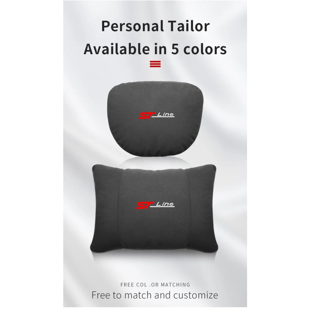For Ford STline Focus Mondeo Explorer Edge Fiesta Fusion Kuga Escape Auto Headrest Neck Support Lumbar Cushion Soft Neck Pillow
