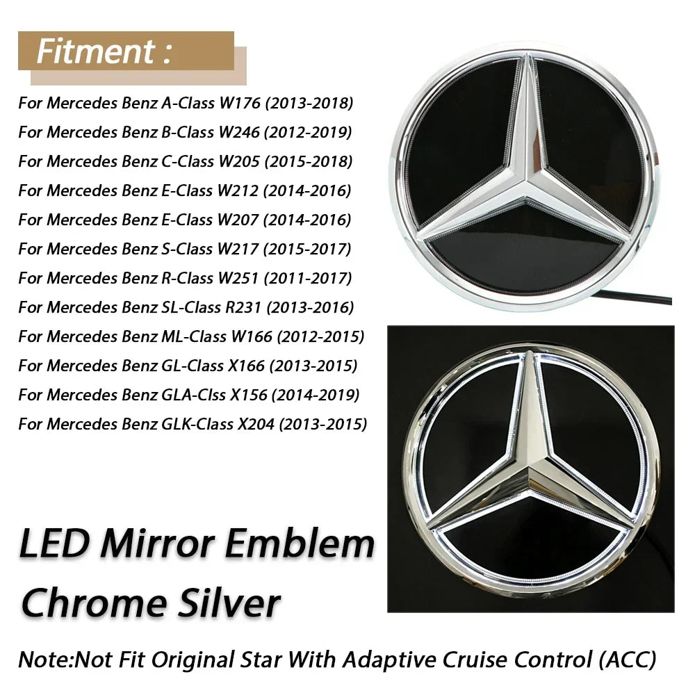 1pcs For Mercedes Benz B/C/E/S W176 W246 W205 W212 W207 W217  W166 X166 X156 X204 Front Grille Emblem Star Badge