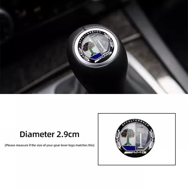 1Pcs Car Gear Shifter Head Knob Badge Sticker Emblem Decal Decor Hubcap For Mercedes Benz AMG W204 W205 W203 W211 W212 W213 W210