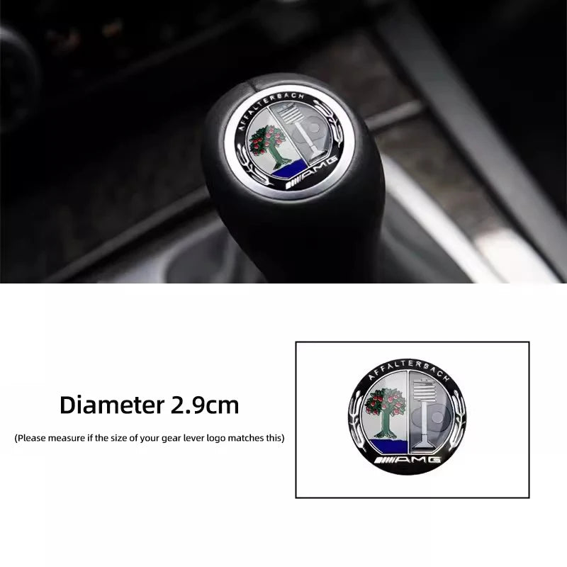 1Pcs Car Gear Shifter Head Knob Badge Sticker Emblem Decal Decor Hubcap For Mercedes Benz AMG W204 W205 W203 W211 W212 W213 W210