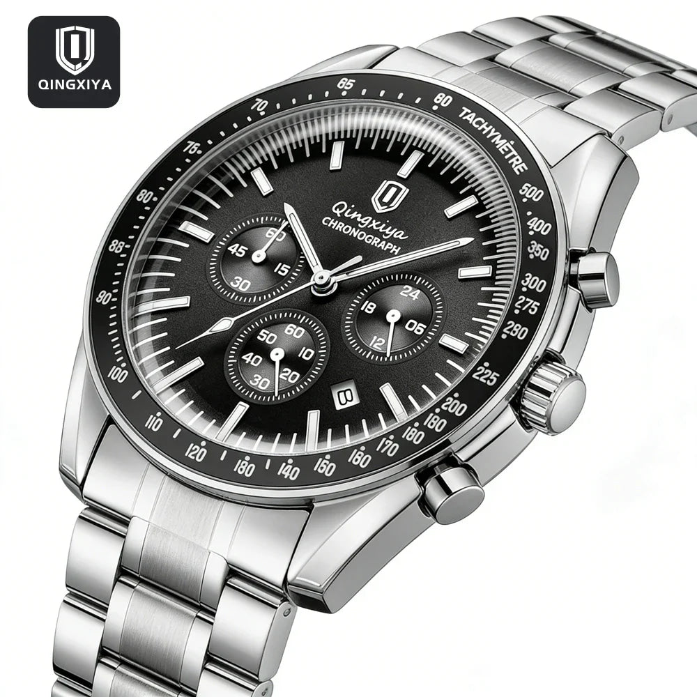 New Men Watch Calendar Business Quartz Watches Mens Top Brand Luxury Sport Waterproof Luminous Stainless Steel Man Wristwatches