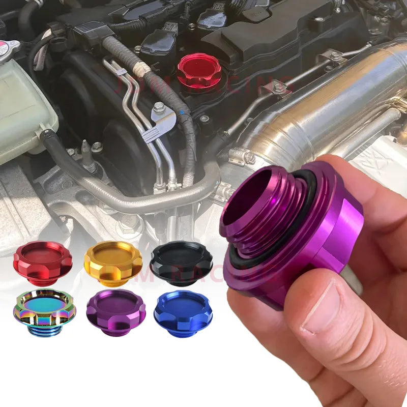 JDM Racing Style Car Engine Oil Cap Car Modification Aluminum Radiator Fuel Filler Tank Cover Fit for Honda Civic