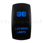 12V 20A Blue Led Car Boat Laser Rocker Switch ON OFF, (ON) OFF, ON OFF ON, (ON) OFF ON, (ON) OFF (ON) Waterproof