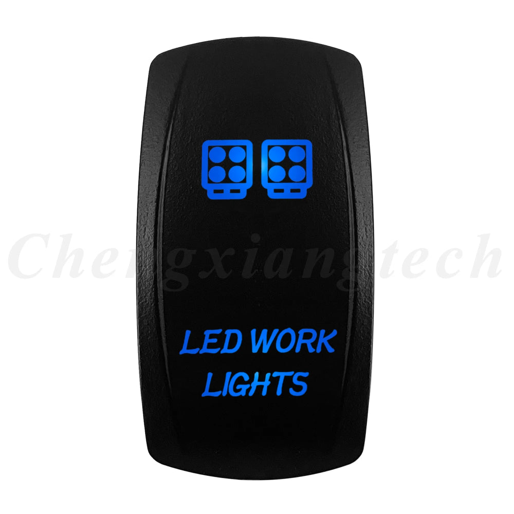 12V 20A Blue Led Car Boat Laser Rocker Switch ON OFF, (ON) OFF, ON OFF ON, (ON) OFF ON, (ON) OFF (ON) Waterproof
