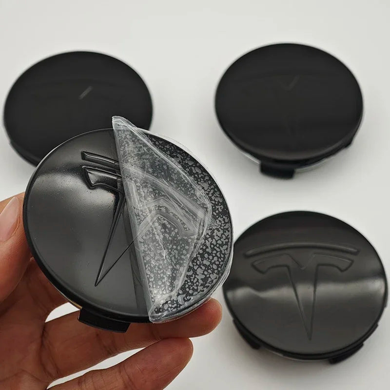 4Pcs 56mm ABS Tesla Wheel Center Hub Cap Emblem Logo Car Rims Cover Hubcap For Tesla Model 3 Y X S Original Badge Accessories