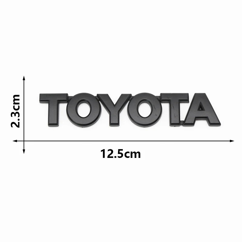 3D ABS TOYOTA Letters Emblem Rear Trunk Badge Logo Nameplate Sticker Black Chrome For Hilux Highlander Yaris RAV4 Camry Corolla