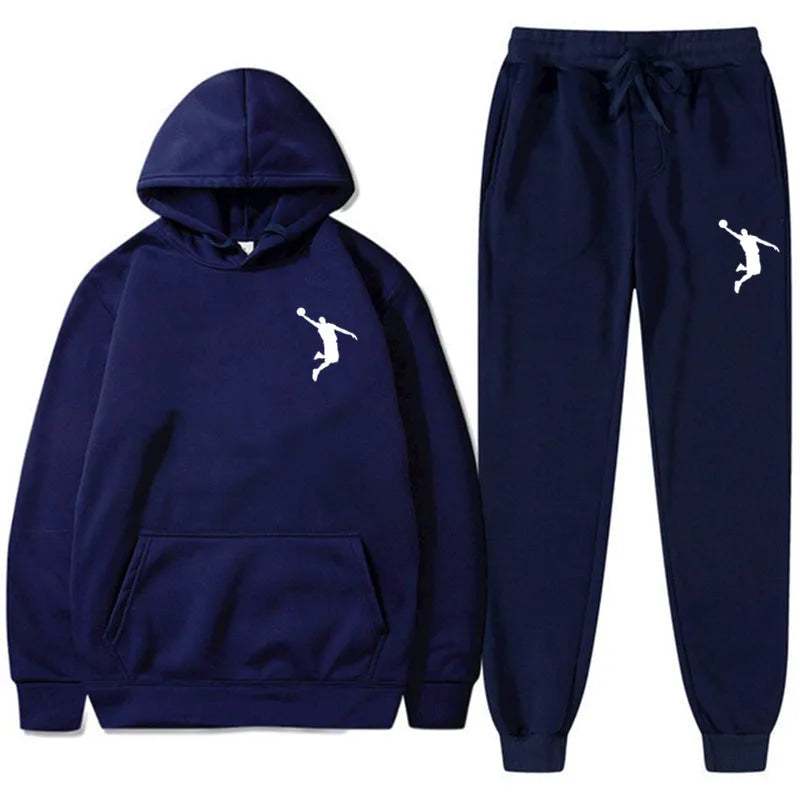 Sports Basketball Brand Sweatshirt Sweatpants Men Women 2 Pieces Sets Tracksuit Fashion Casual Hooded Sportswear Sudadera Hombre