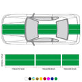Car Stickers 6pcs Kit, Full Body Vinyl Decals, Racing Stripe Design for Roof Hood Door Exterior Car Modification (Multicolor)