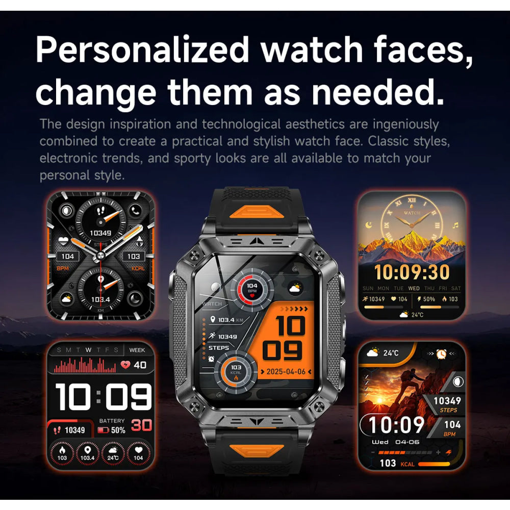2026 TANK New 1400mAh Military GPS Smart Watch Men 2.01" AMOLED Screen 10ATM Waterproof Clock SOS Call Flashlight Smartwatch iOS