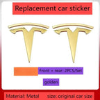 metal For Tesla- Car Front Emblem Rear Trunk Emblem Suitable for Model 3 Mode Y logo replacement rear and rear logos blackening