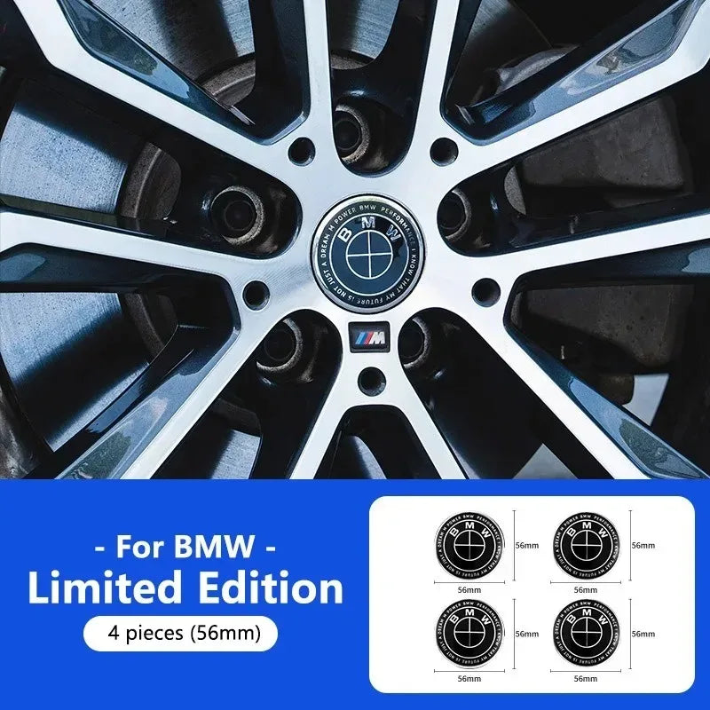 1/4/7pcs 81 72 46 56 68mm Car Front Rear Logo Wheel Hub Center Cover Steering Wheel Center Stickers For BMW X1 X3 X5 X6 E46 E90
