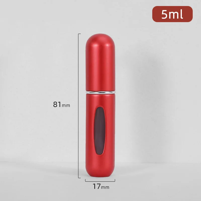 Mini atomizador de botella de Perfume recargable, pulverizador de aluminio, contenedor de líquidos portátil de viaje, herramienta dispensadora de cosméticos, 1 ud.