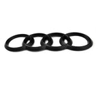 Audi silver/black four ABS car front emblem badge and rear trunk emblem badge sticker suitable for Audi A6 A7 A8 A4 A3 A1 Q7