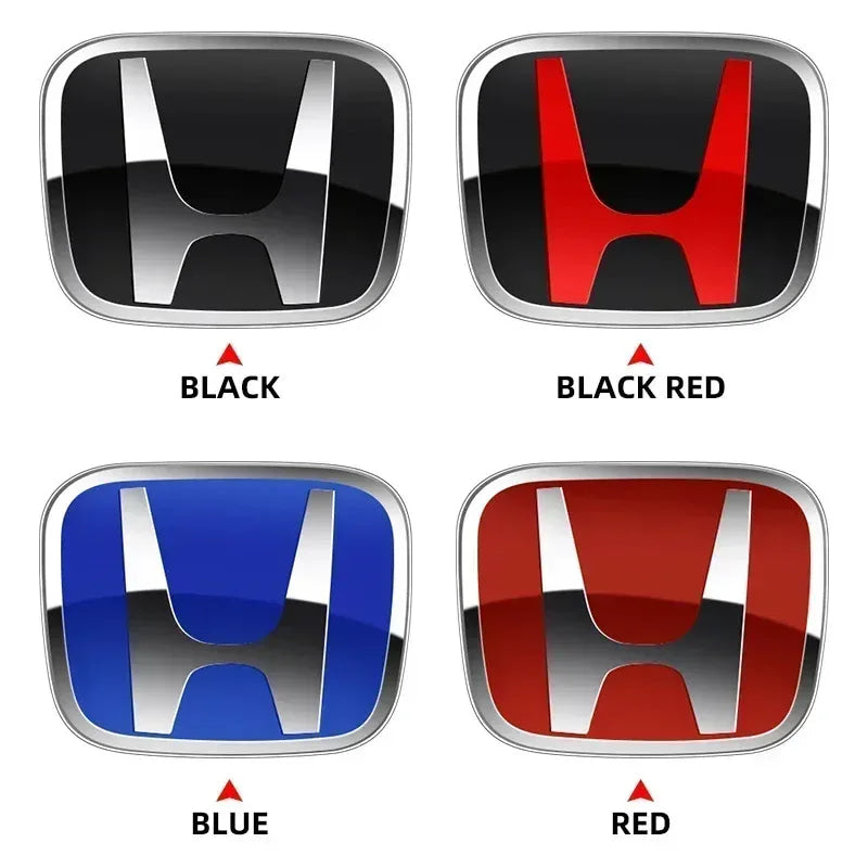 Car Hood Front Grill Rear Trunk H Emblem Logo Sticker For Honda Civic Fit Jazz Accord CRV HRV City Odyssey Passport Pilot Vezel