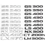 Glossy Black ABS Letters NX200 NX300 NX200t NX300h HYBRID Emblem For Lexus Car Trunk Logo Sticker Badge Accessories