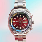 Orient Men's Mechanical Watch with Japanese Movement Stainless Steel Full Functionality World Time Large Dial