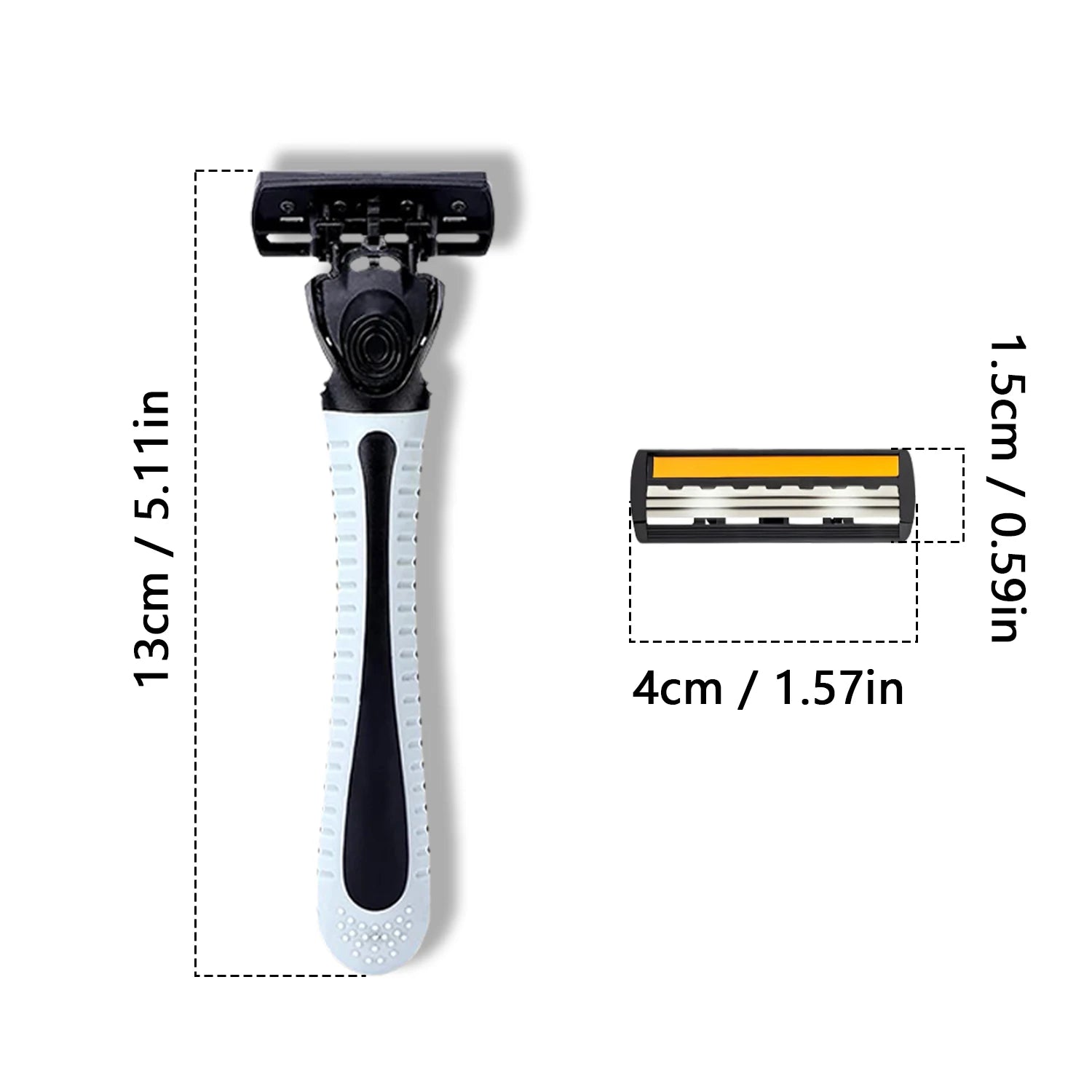 Afeitadora de Diseño Nuevo para Hombre, Maquinilla de Afeitar de Tres Capas, Maquinilla de Afeitar Reutilizable, Cuchilla Importada, Cabezal Multiherramienta Reemplazable